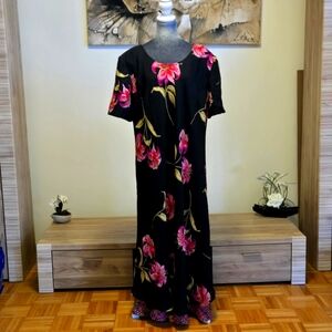 Jessica Howard Woman's Floral Dress - sz 22 - black, pink, red, green